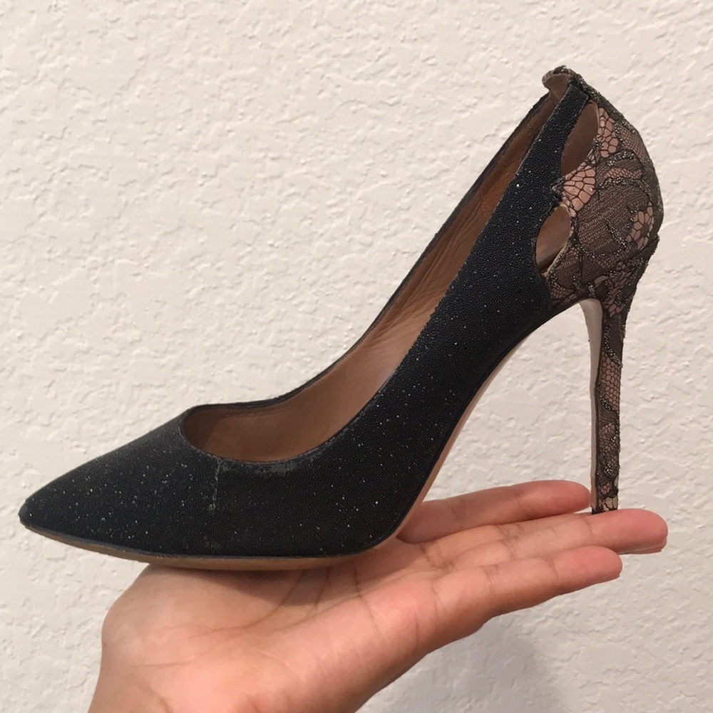 Valentino caviar lace pumps